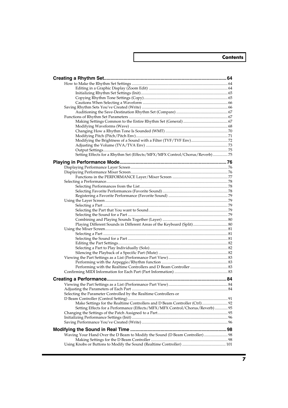 Roland Fantom-S88 User Manual | Page 7 / 228