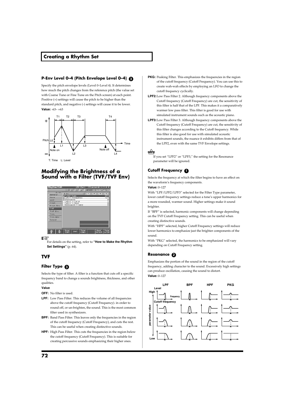 P. 72, 72 creating a rhythm set | Roland Fantom-S88 User Manual | Page 72 / 228