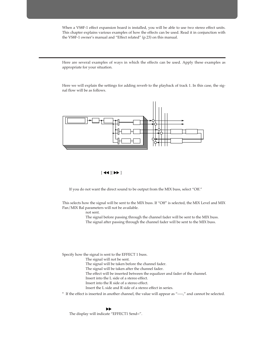 Chapter 8 using the internal effects, Examples of how the effects can be used, Applying reverb to a recorded performance (loop) | Roland Vs-880 User Manual | Page 100 / 154