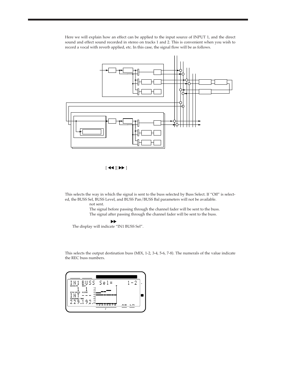 Applying reverb as you record (loop), Buss sw (buss switch), Buss sel (buss select) | Roland Vs-880 User Manual | Page 102 / 154