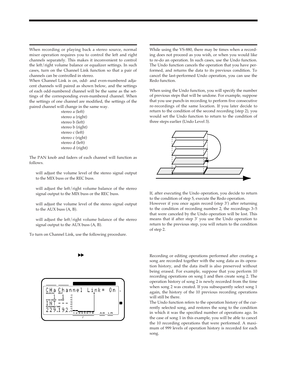 Undoing a recording or editing operation | Roland Vs-880 User Manual | Page 112 / 154