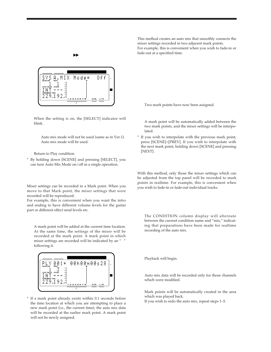 Preparations for auto mix, Recording the mixer settings, method 1 (snapshot), Recording the mixer settings, method 2 (gradation) | Recording the mixer settings, method 3 (realtime) | Roland Vs-880 User Manual | Page 18 / 154