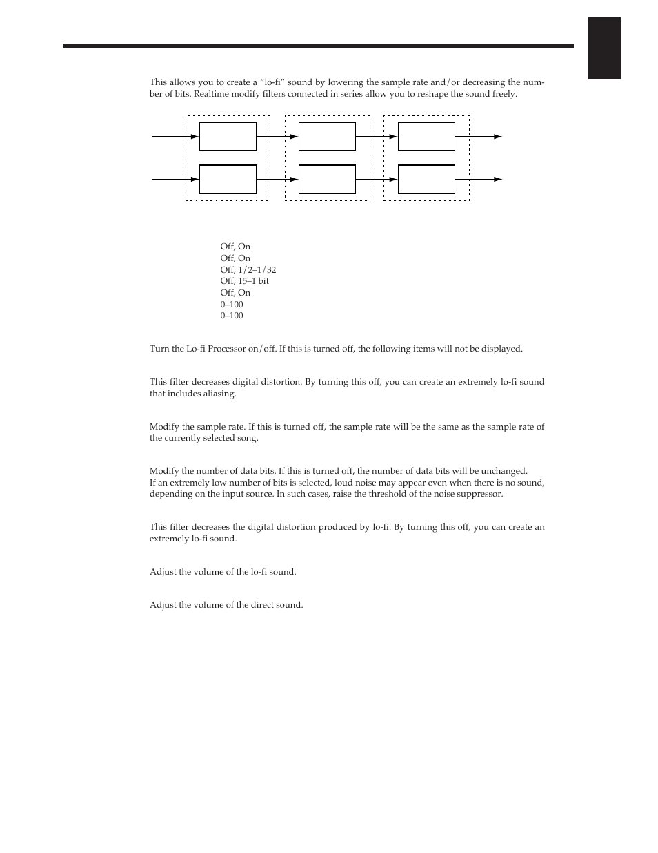 Lo-fi processor | Roland Vs-880 User Manual | Page 25 / 154