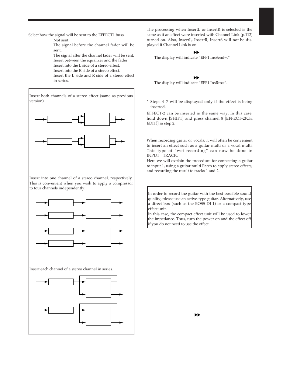 Recording while an effect is inserted | Roland Vs-880 User Manual | Page 35 / 154