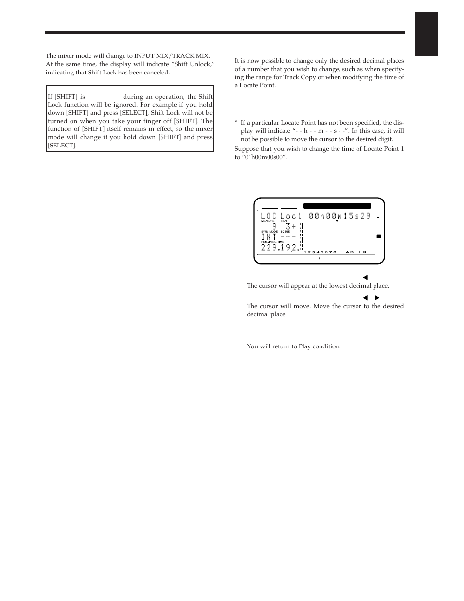 Easy time adjustment, Example procedure when modifying a locate point | Roland Vs-880 User Manual | Page 45 / 154