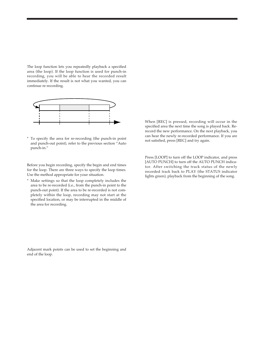 Specify the area to be repeated, Recording procedure | Roland Vs-880 User Manual | Page 66 / 154