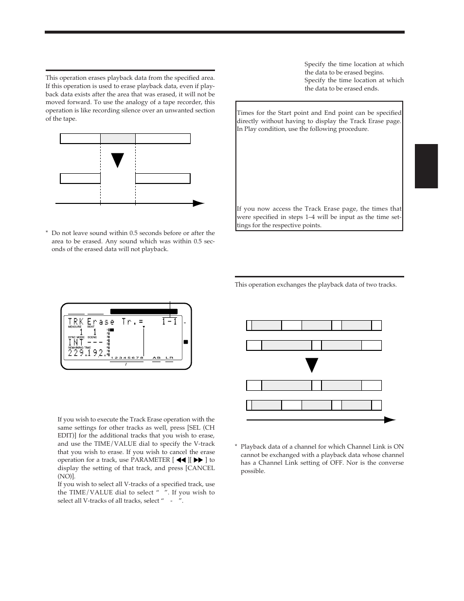 Erasing part of a performance (erase) | Roland Vs-880 User Manual | Page 81 / 154