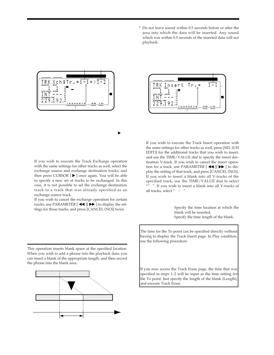 Inserting blank space into a performance (insert) | Roland Vs-880 User Manual | Page 82 / 154