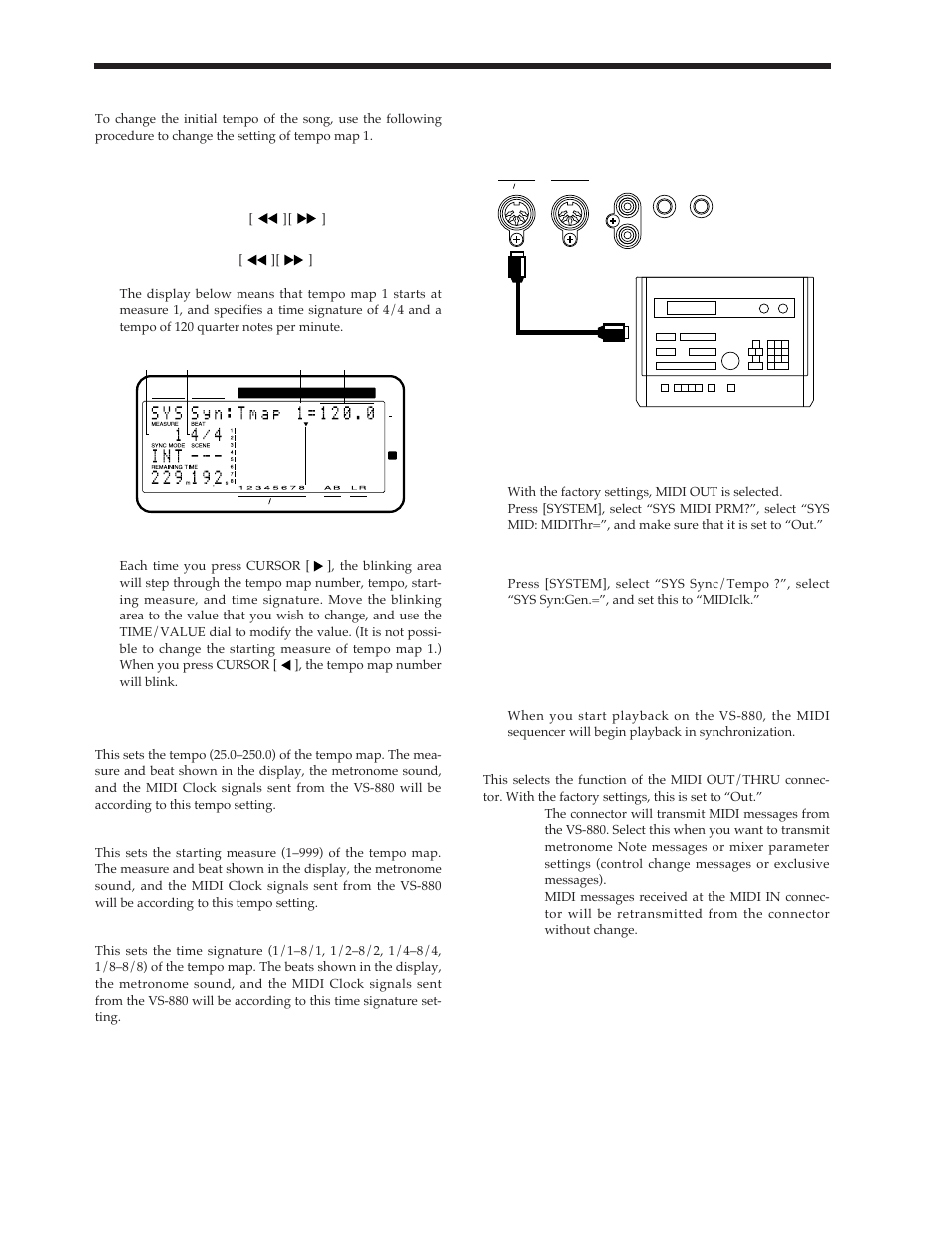 Creating a tempo map, Synchronized operation | Roland Vs-880 User Manual | Page 90 / 154