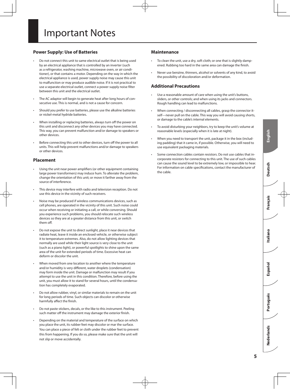 Roland BA-330 User Manual | Page 7 / 24