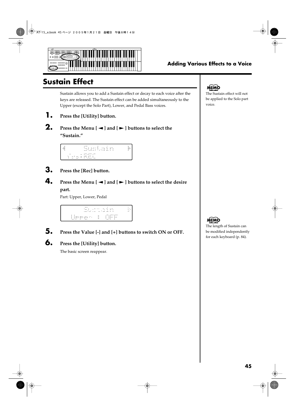 Sustain effect | Roland AT15 User Manual | Page 45 / 120