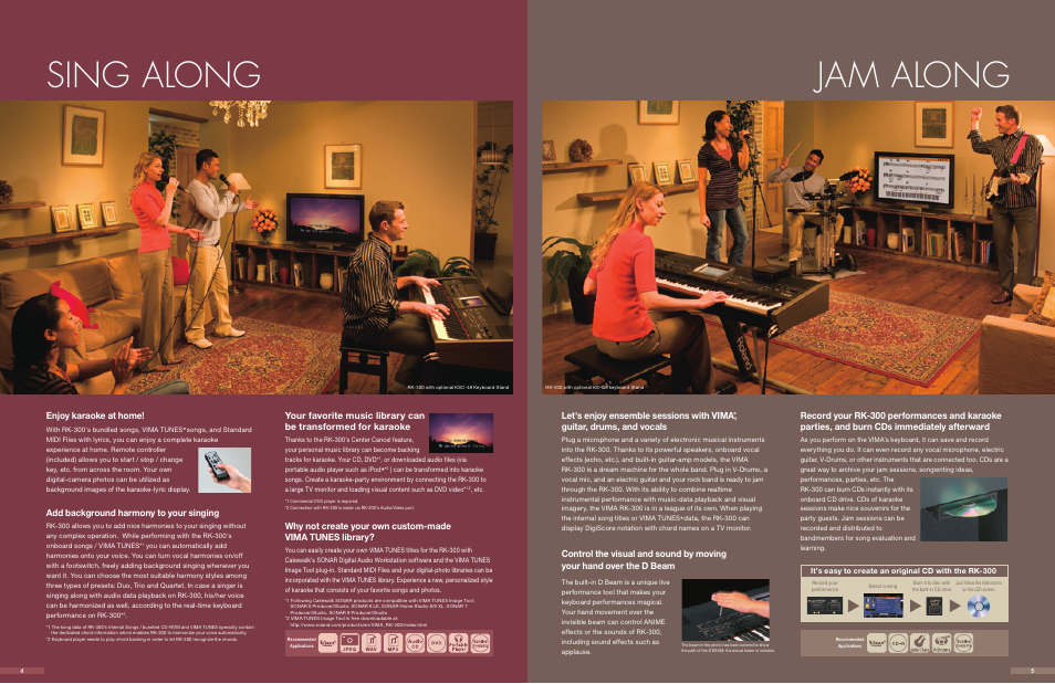 Jam along sing along, Enjoy karaoke at home, Add background harmony to your singing | Roland RAM-4406 User Manual | Page 3 / 5