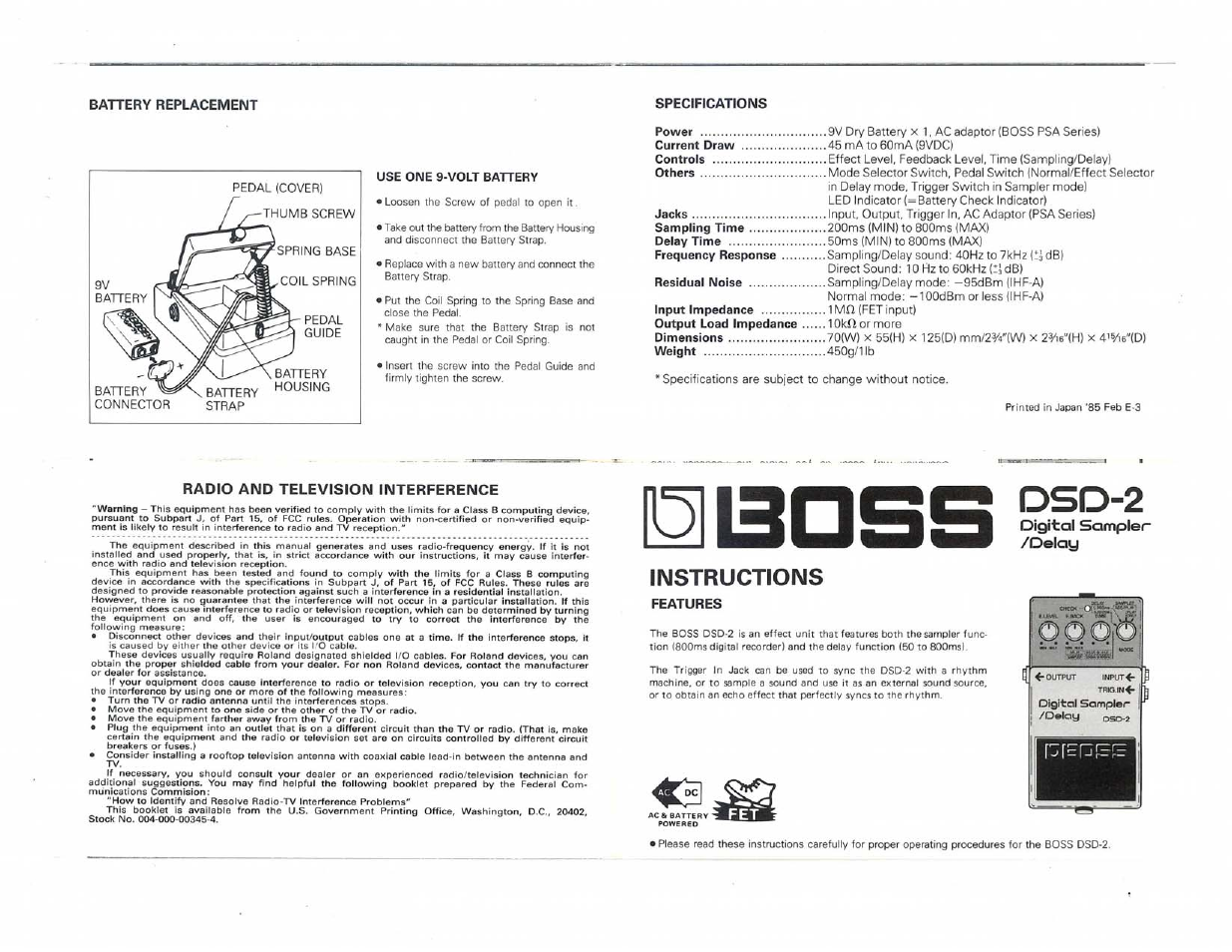 Roland DSD-2 User Manual | 4 pages