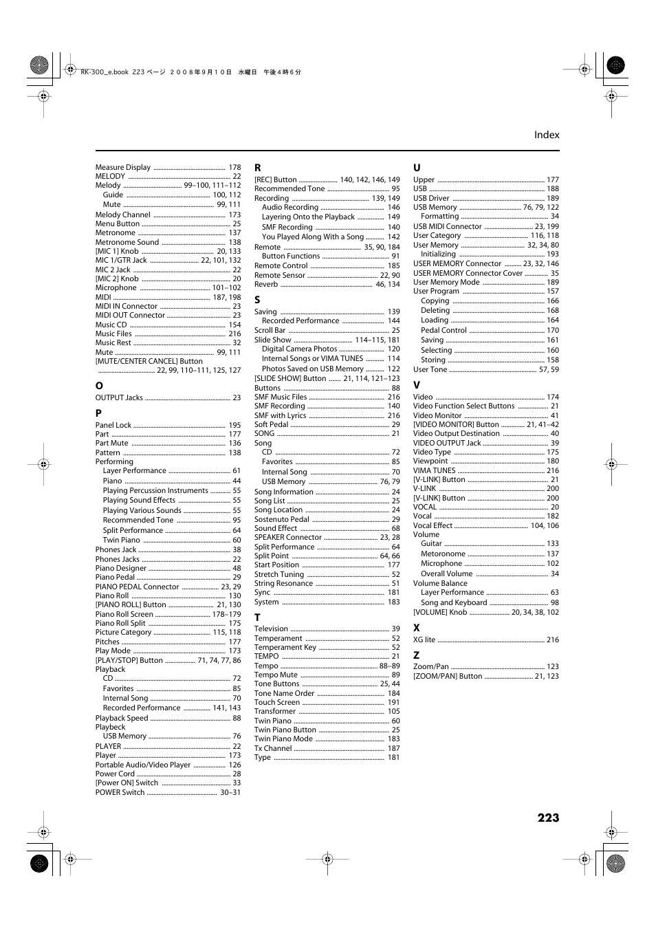 Roland RK-300 User Manual | Page 223 / 228