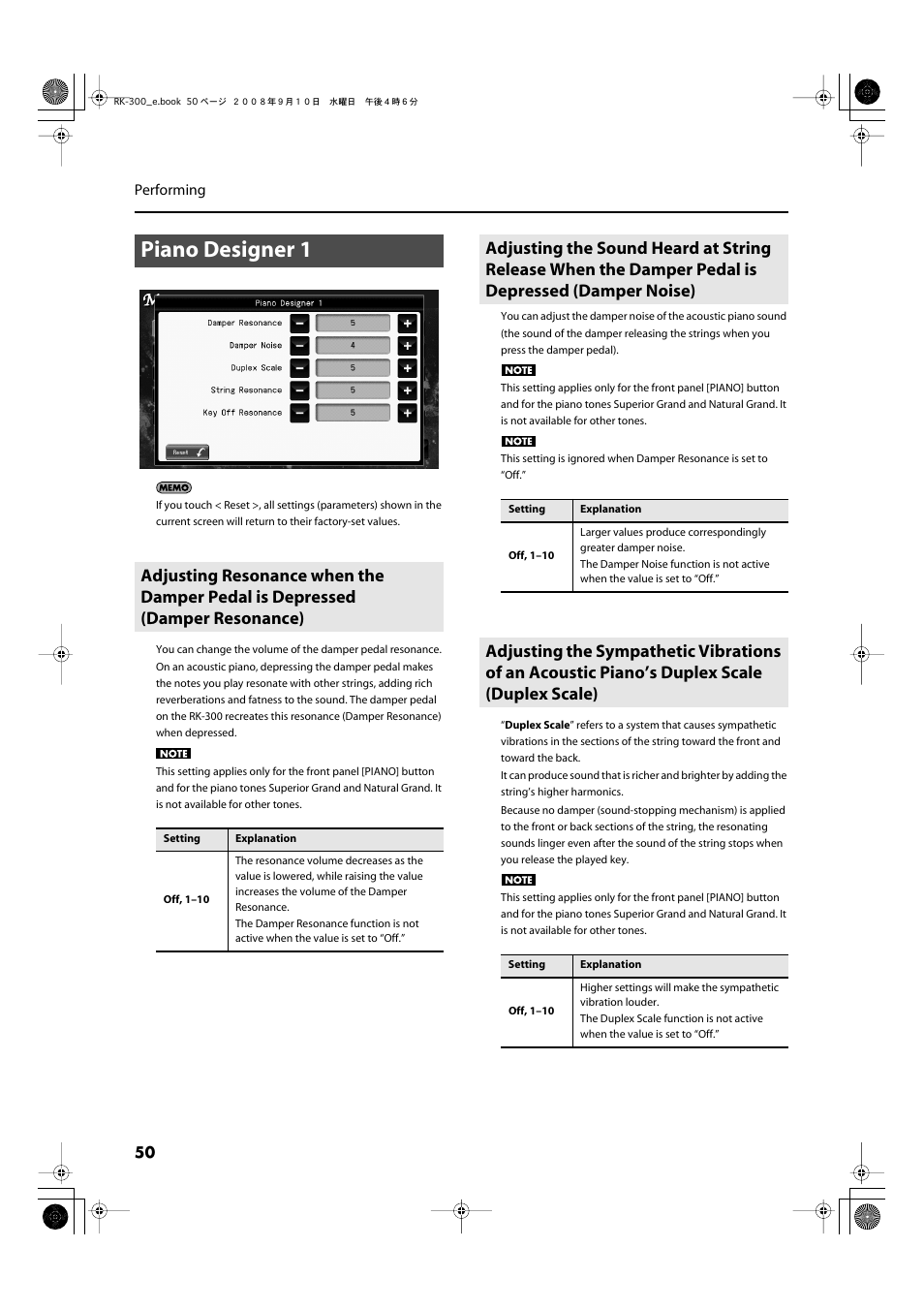 Piano designer 1, P. 50 | Roland RK-300 User Manual | Page 50 / 228