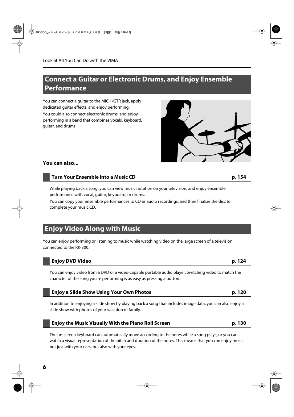 Enjoy video along with music | Roland RK-300 User Manual | Page 6 / 228