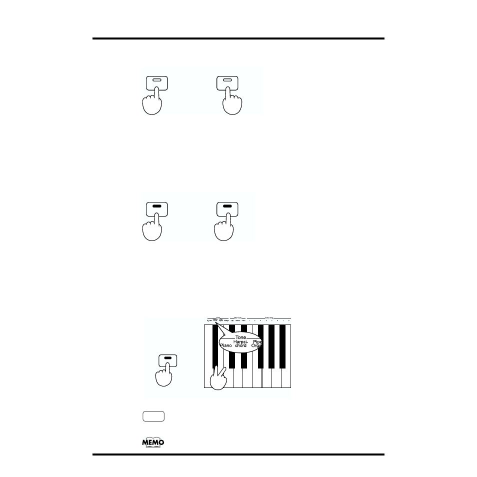 Reverting to a single instrument tone, Layering the harpsichord and strings tones | Roland DP-1000 User Manual | Page 15 / 29