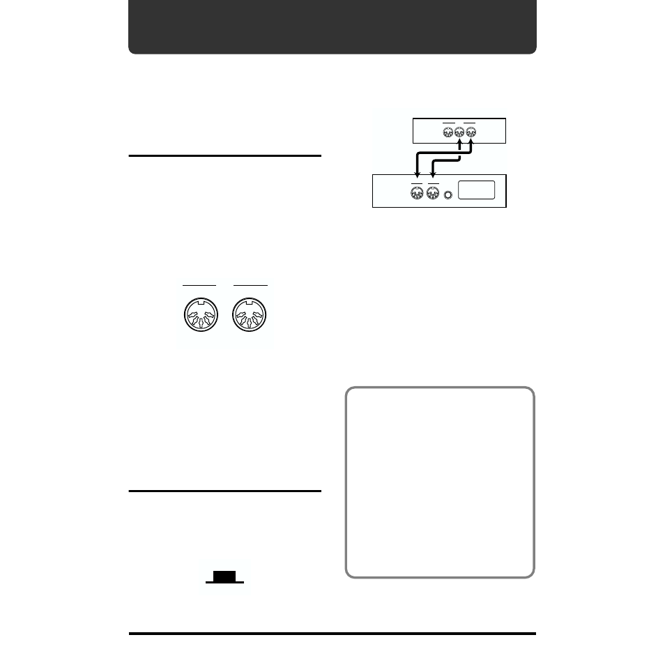 Connecting midi devices, Using midi, About midi | Making connections, Sending and receiving program change messages, Using midi making connections | Roland DP-1000 User Manual | Page 21 / 29