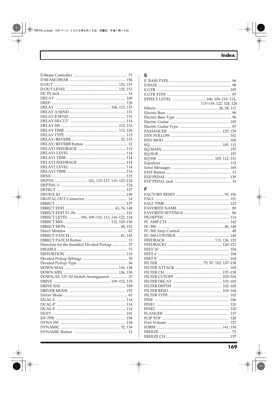 Roland V-Bass VB-99 User Manual | Page 169 / 184