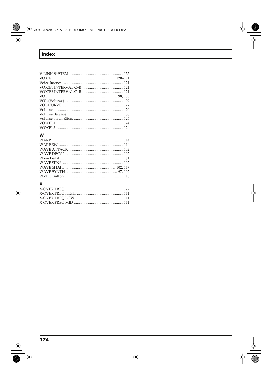 Roland V-Bass VB-99 User Manual | Page 174 / 184