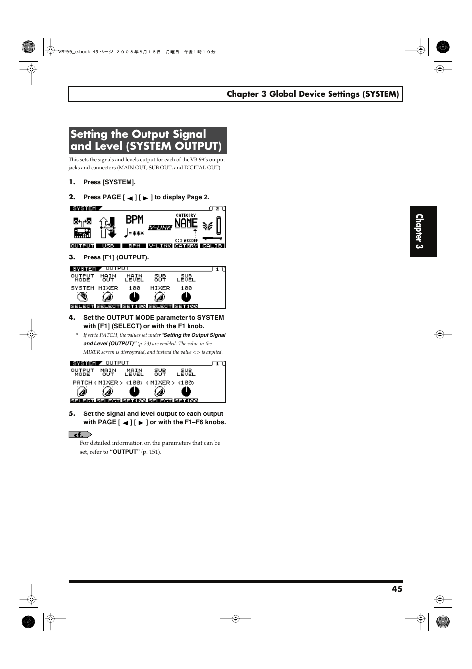Chapter 3 | Roland V-Bass VB-99 User Manual | Page 45 / 184