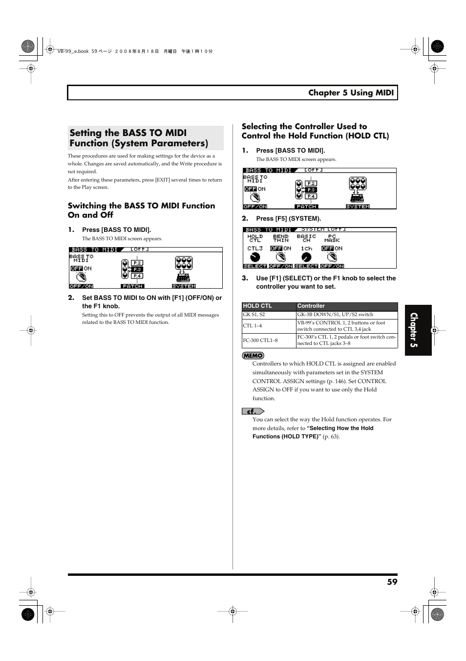 Chapter 5 | Roland V-Bass VB-99 User Manual | Page 59 / 184