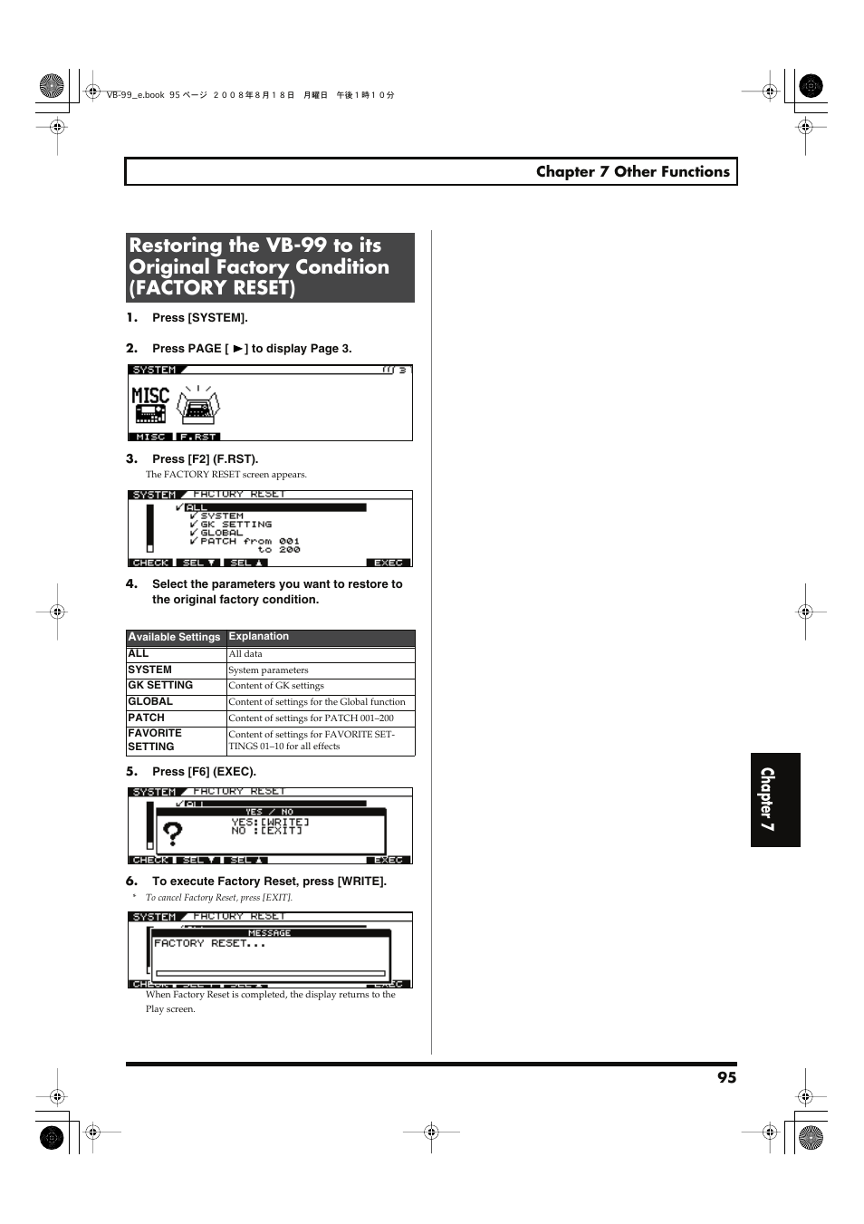 Chapter 7 | Roland V-Bass VB-99 User Manual | Page 95 / 184