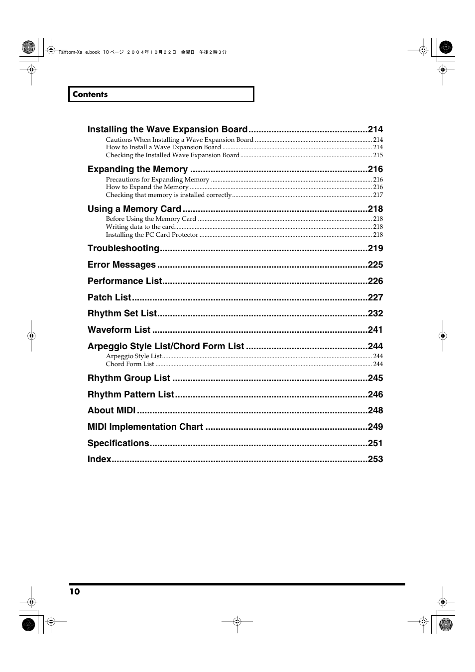 Roland Fantom-Xa User Manual | Page 10 / 264