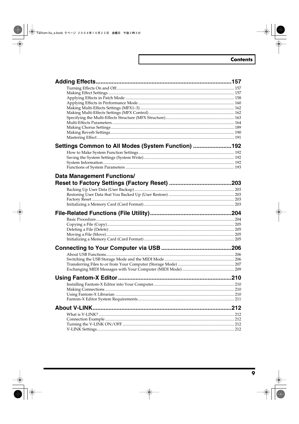 Roland Fantom-Xa User Manual | Page 9 / 264