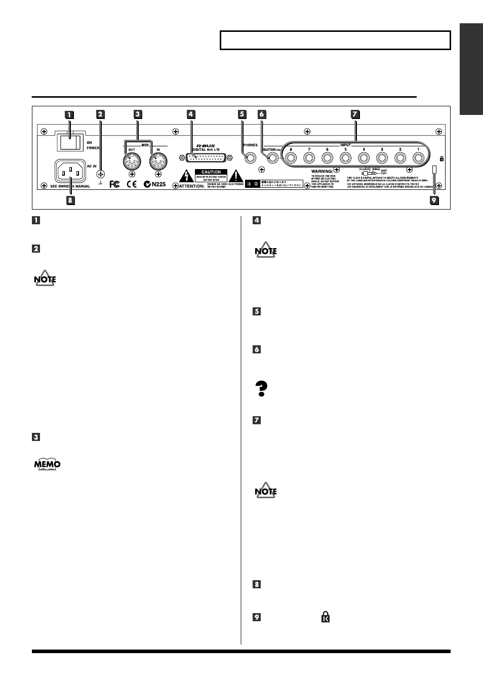 Rear panel, 13 panel description | Roland SI-24 User Manual | Page 13 / 52