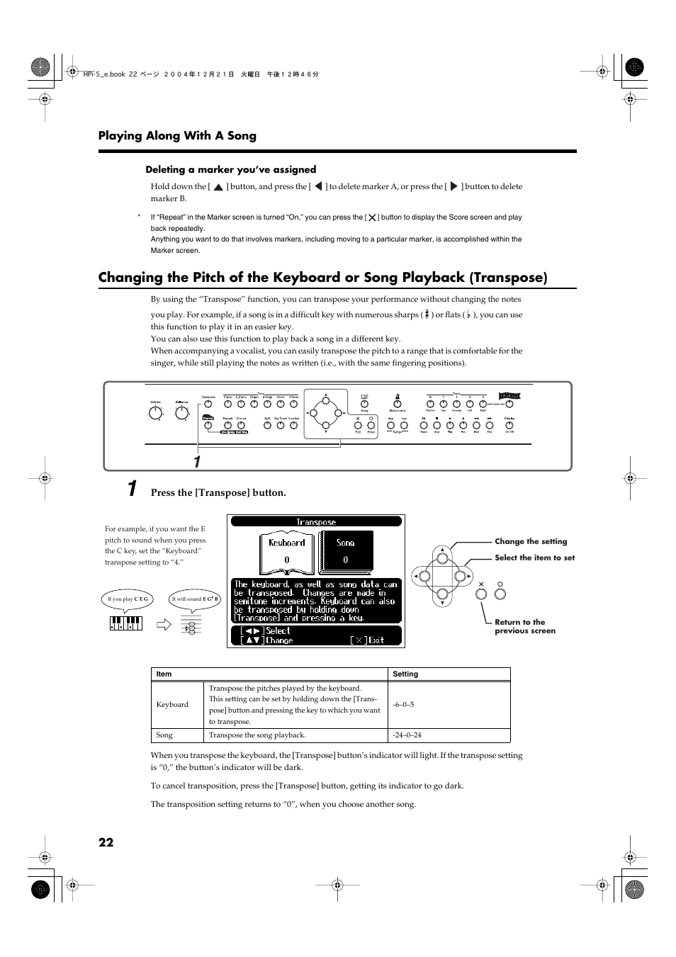 P. 22) | Roland HPi-5 User Manual | Page 22 / 68