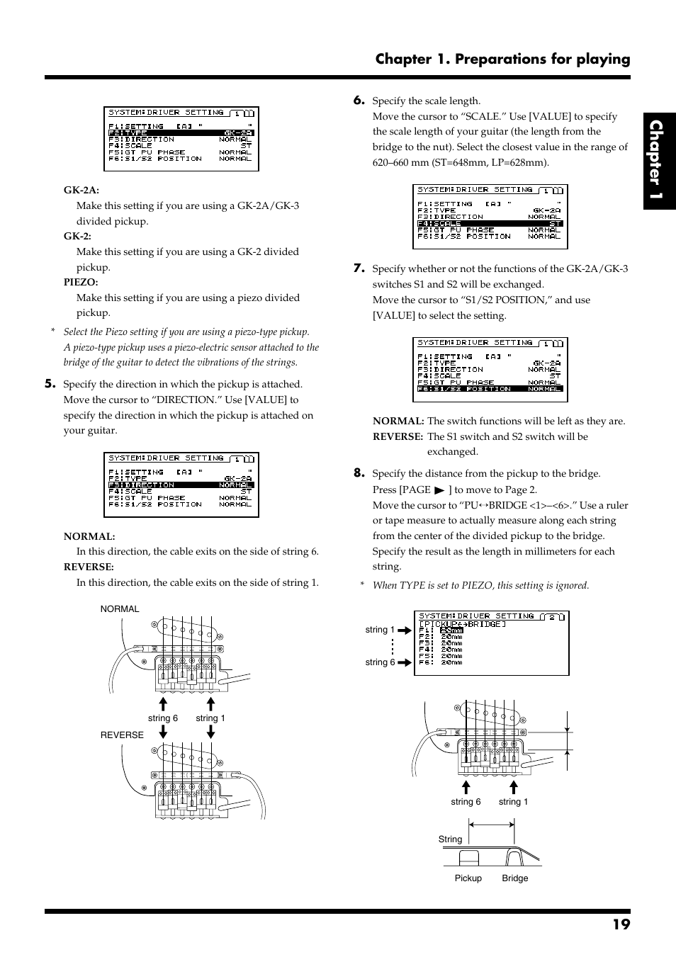 Chapter 1, 19 chapter 1. preparations for playing | Roland VG-88 User Manual | Page 19 / 84