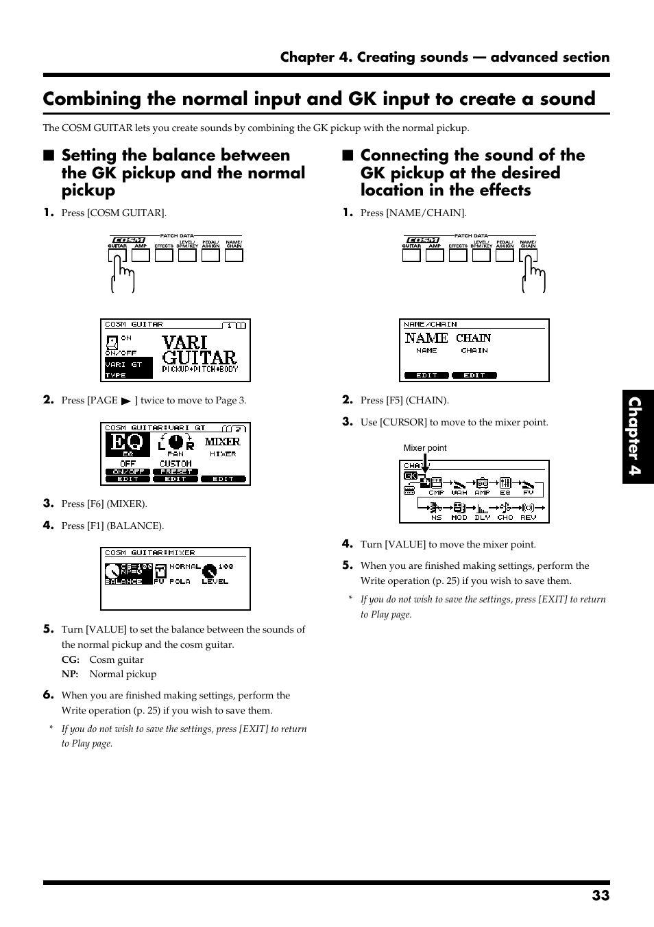 Chapter 4 | Roland VG-88 User Manual | Page 33 / 84