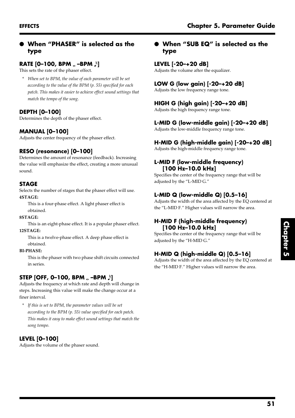 Chapter 5 | Roland VG-88 User Manual | Page 51 / 84