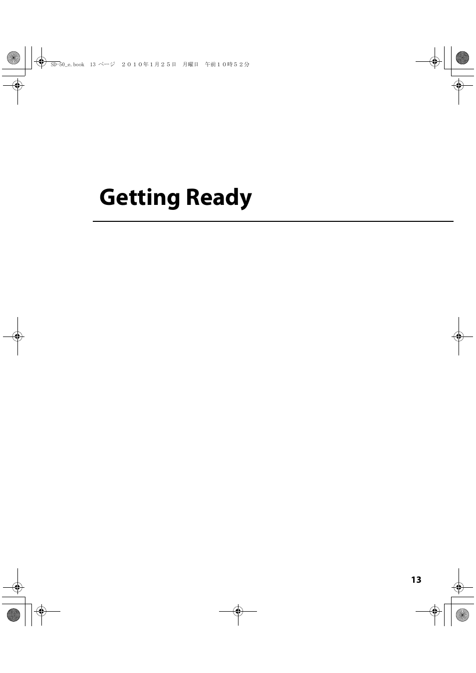 Getting ready | Roland SD-50 User Manual | Page 13 / 120