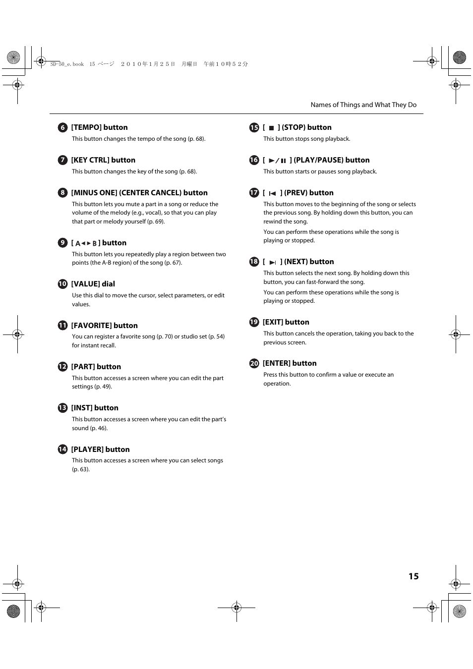 Roland SD-50 User Manual | Page 15 / 120