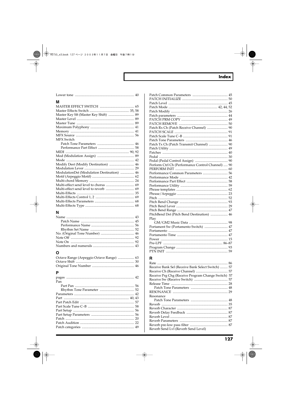 Roland RS-50 User Manual | Page 127 / 132