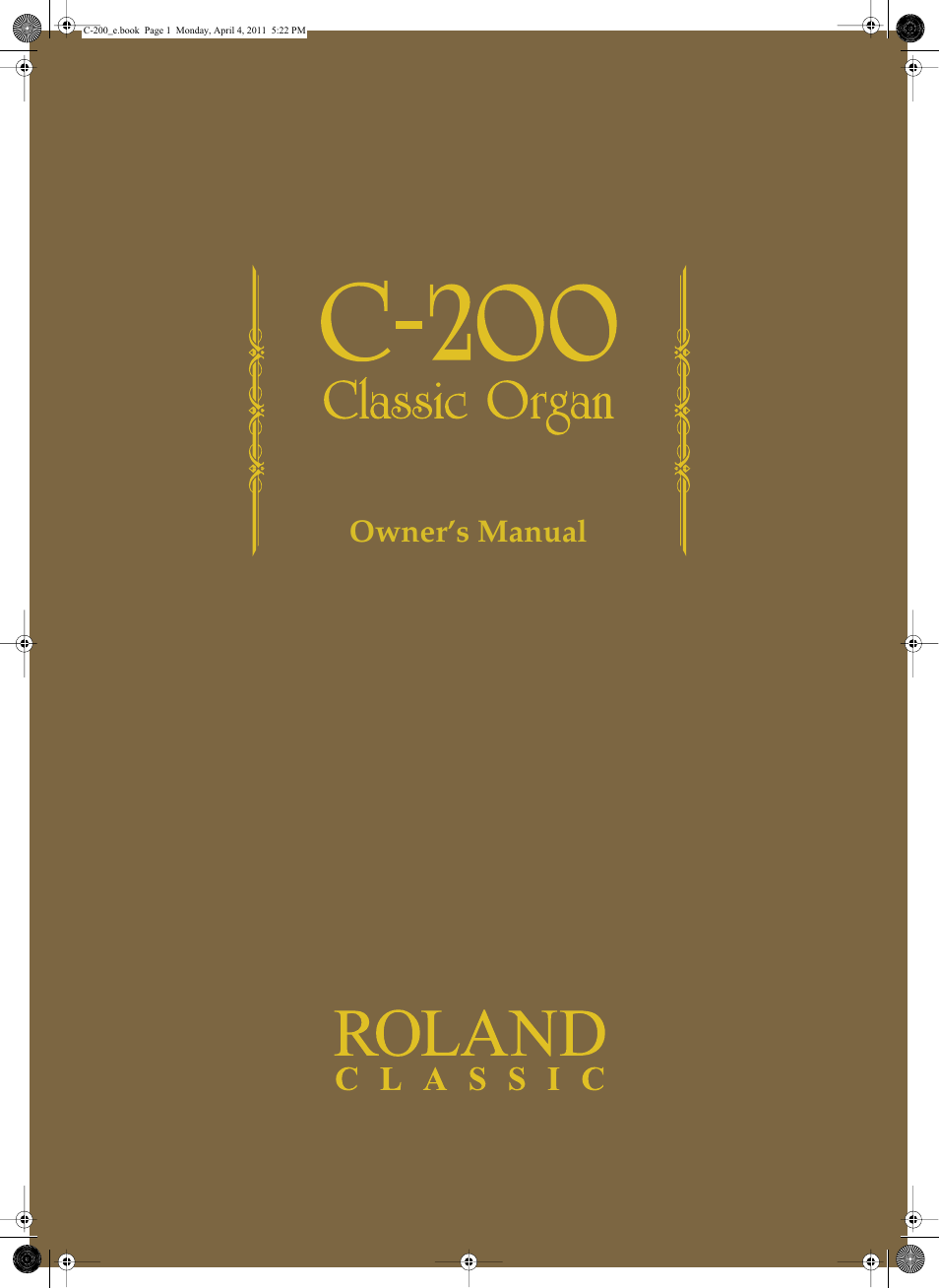 Roland Classic Organ C-200 User Manual | 52 pages