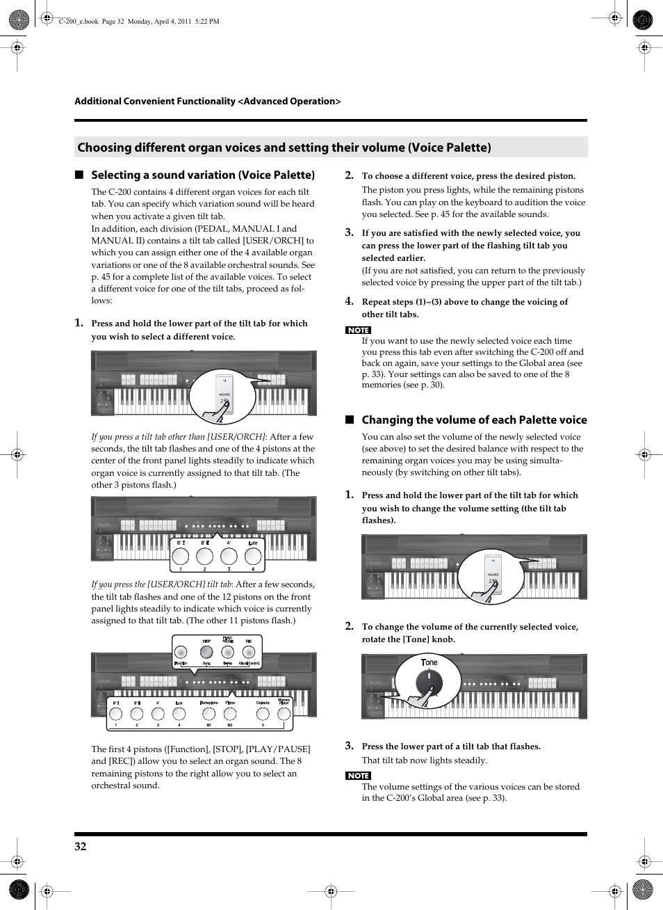 Roland Classic Organ C-200 User Manual | Page 32 / 52