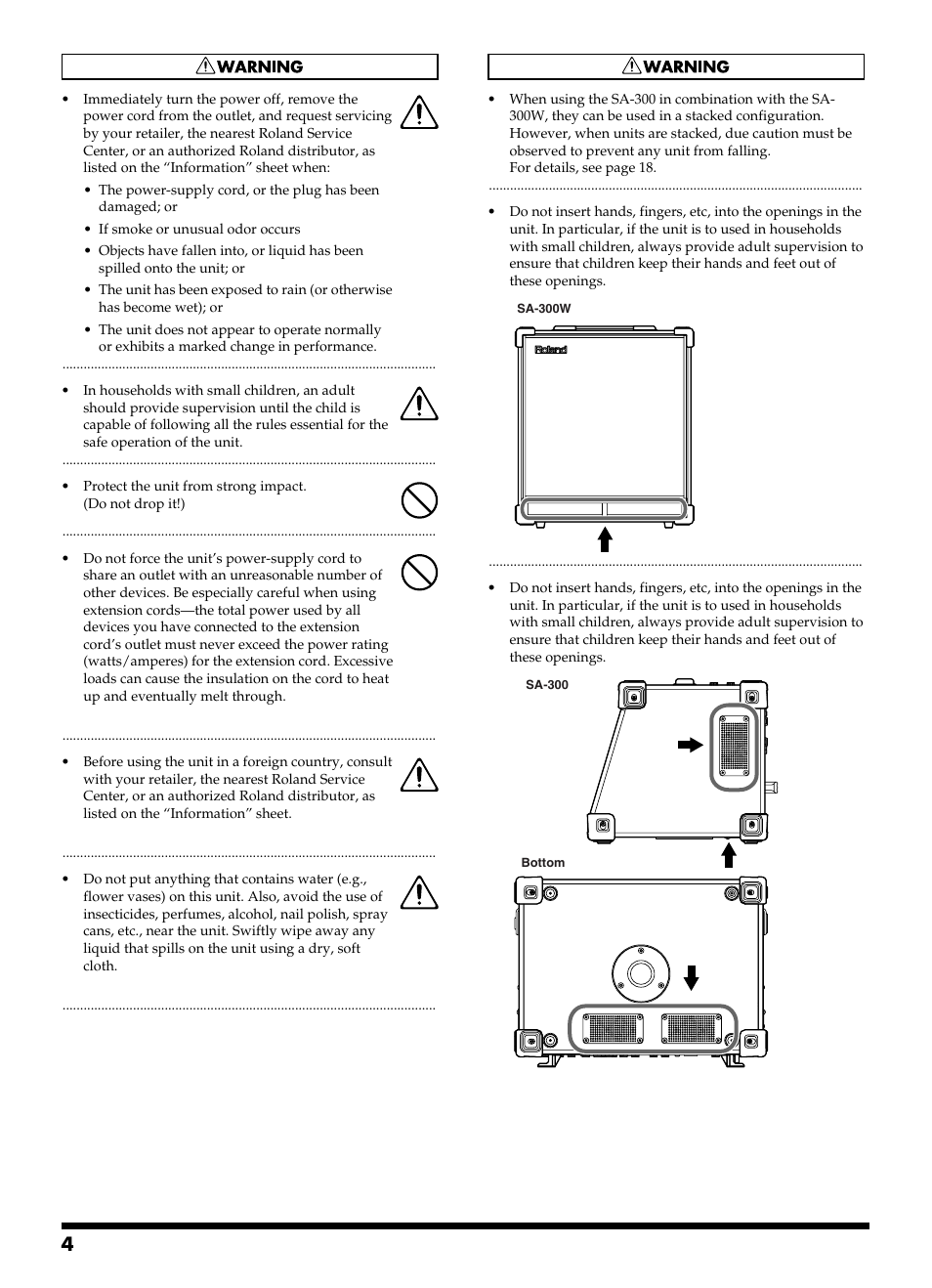 Roland SA-300 User Manual | Page 4 / 24