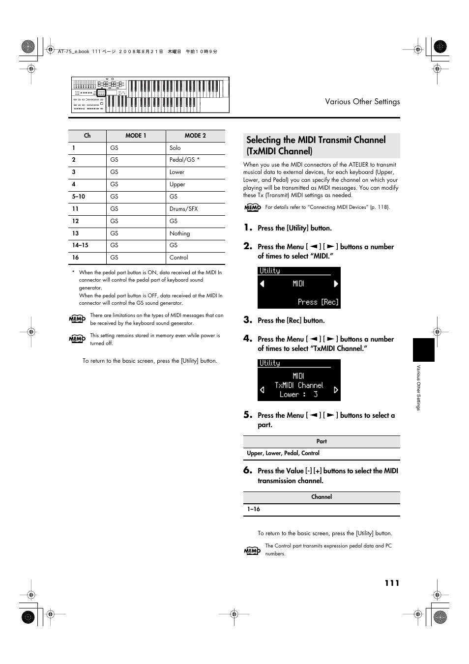 Roland ATELIER 5100001499 User Manual | Page 113 / 144