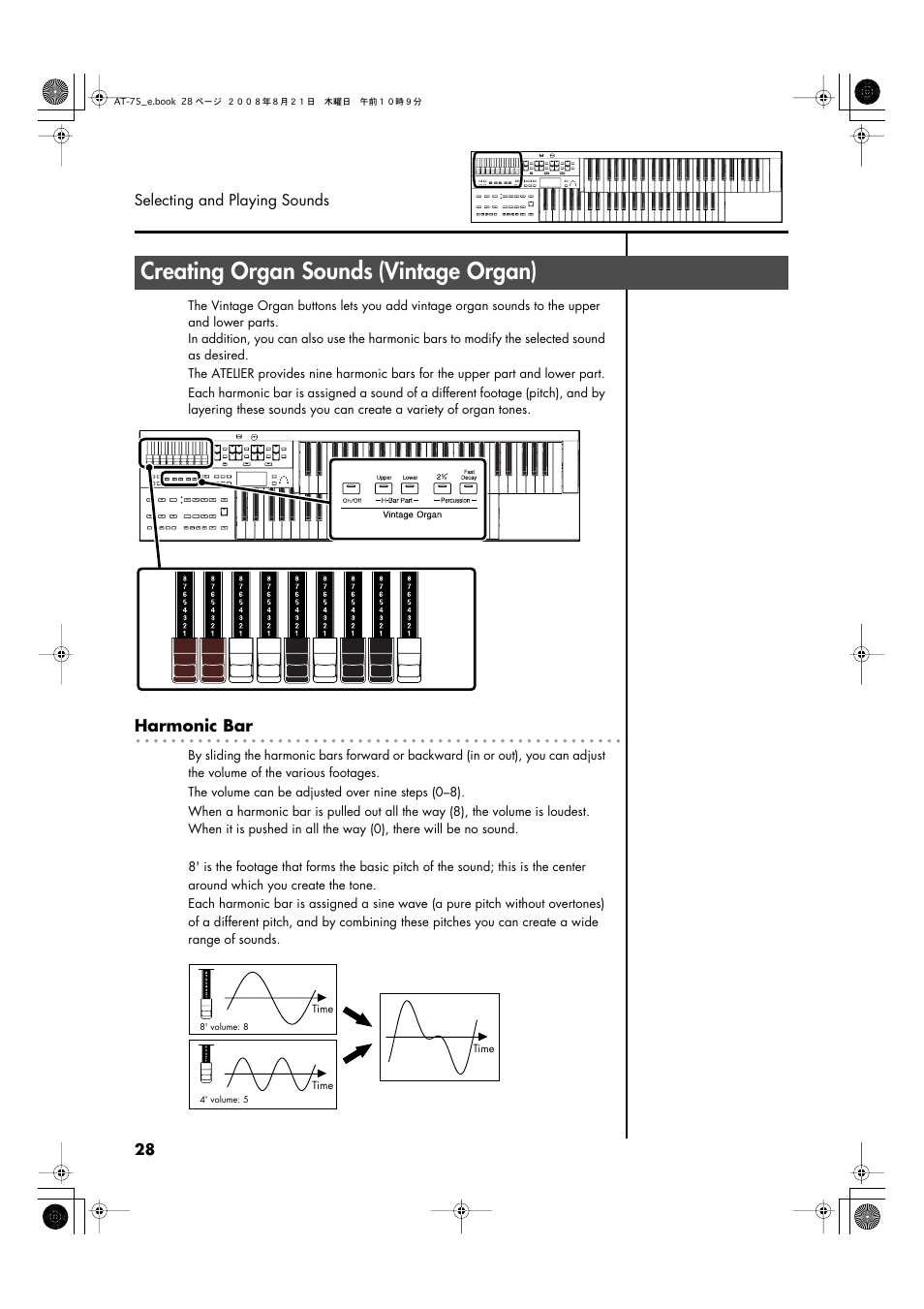 Creating organ sounds (vintage organ), P. 28), Creating organ sounds | Vintage organ) | Roland ATELIER 5100001499 User Manual | Page 30 / 144