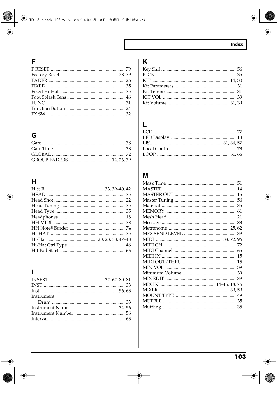 Roland TD-12 User Manual | Page 103 / 108