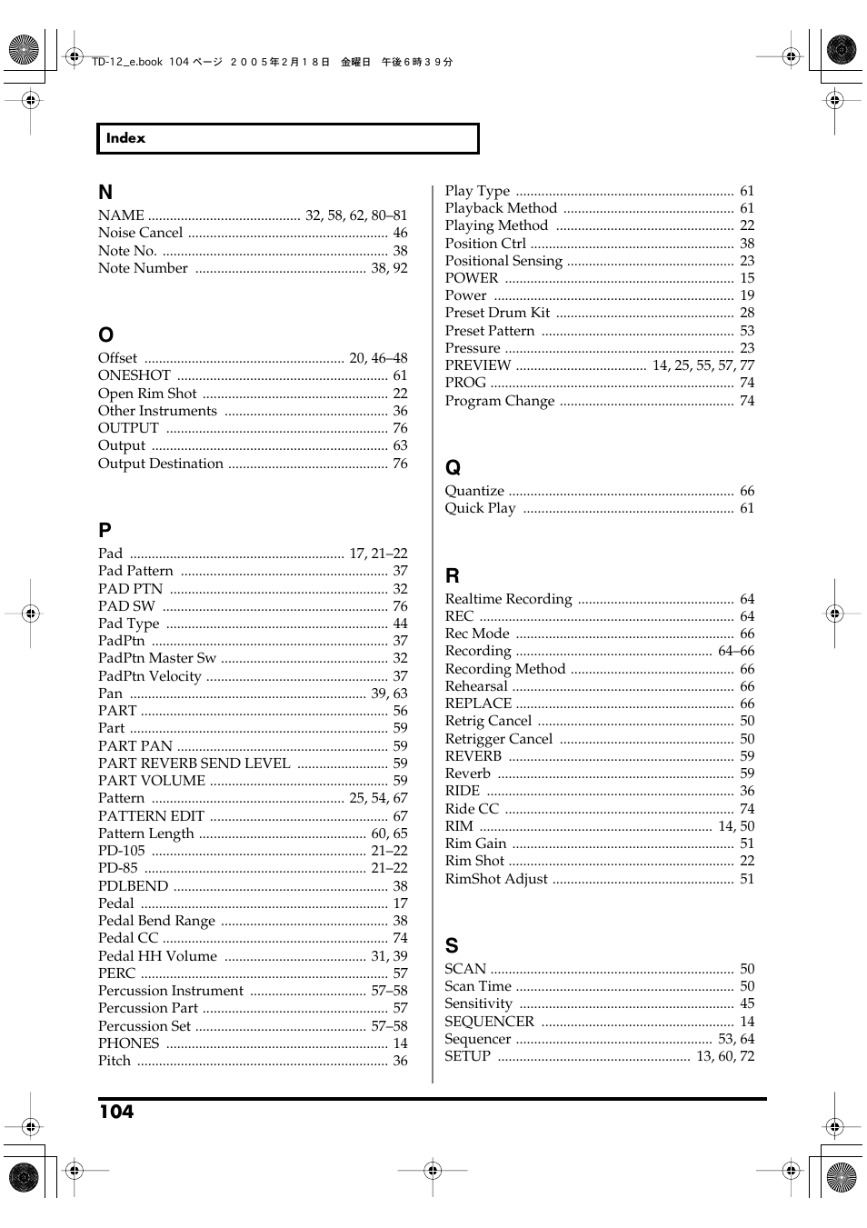 Roland TD-12 User Manual | Page 104 / 108