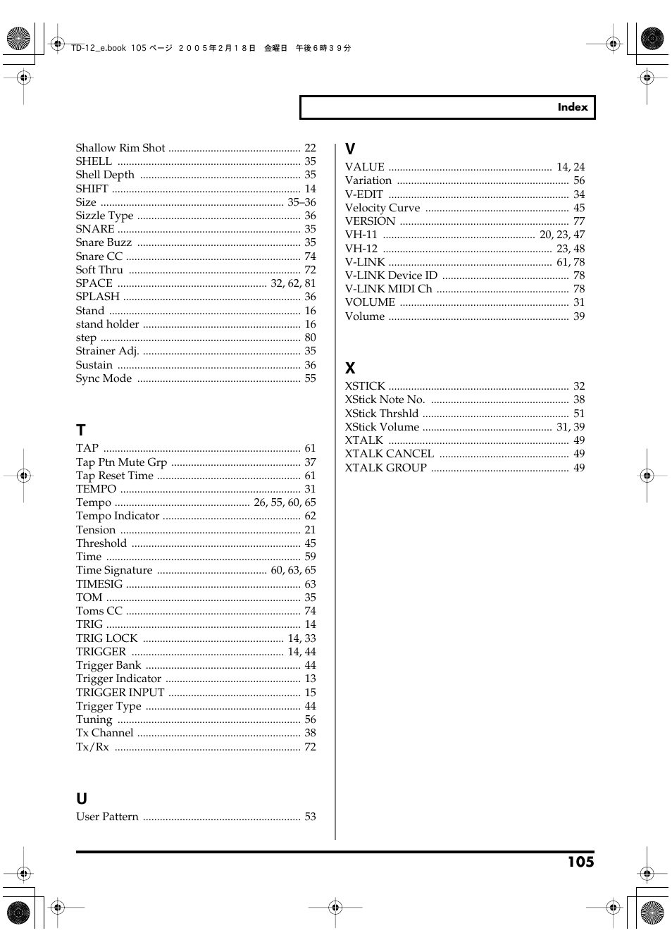 Roland TD-12 User Manual | Page 105 / 108