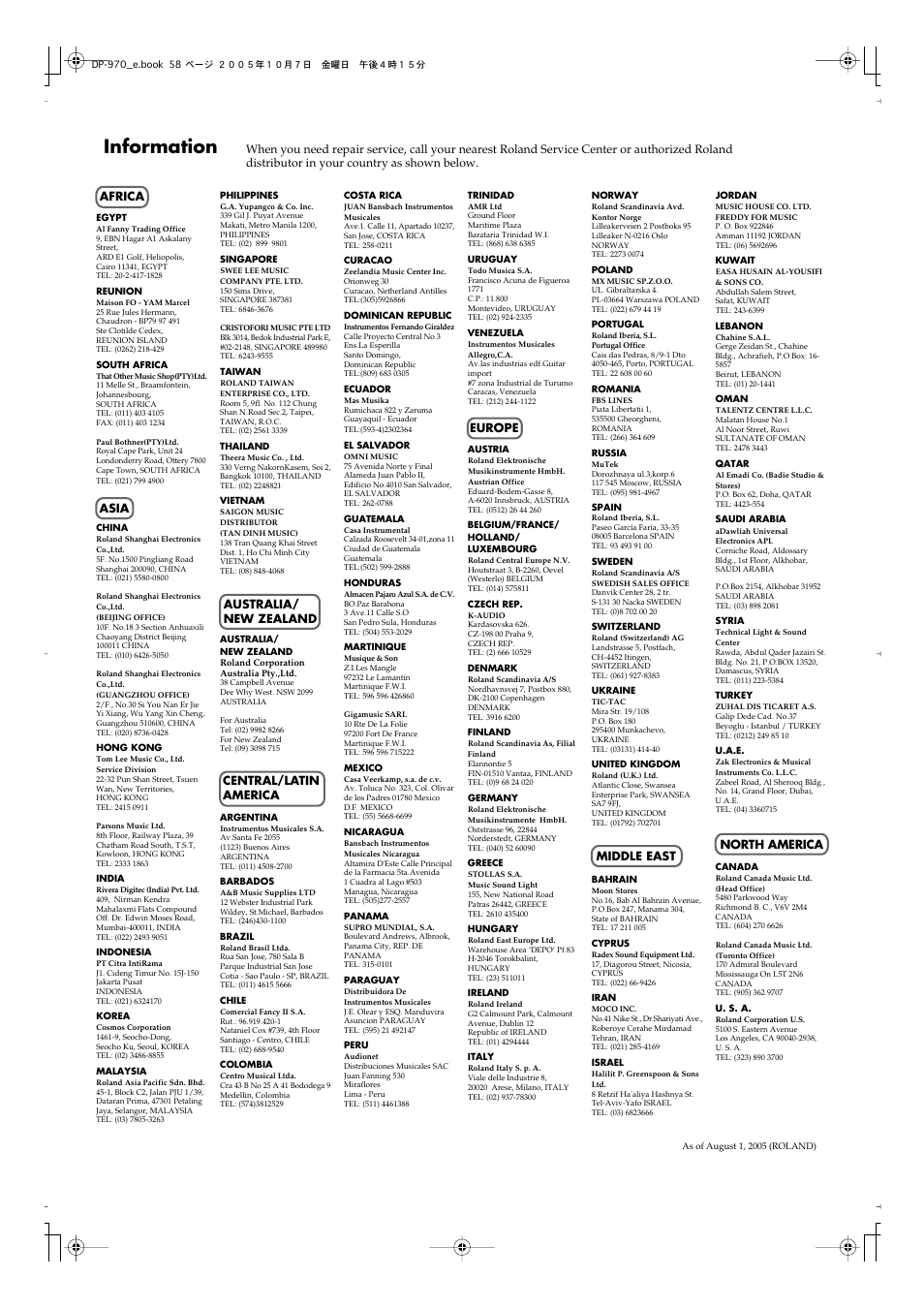 Information | Roland DP-970 User Manual | Page 58 / 60