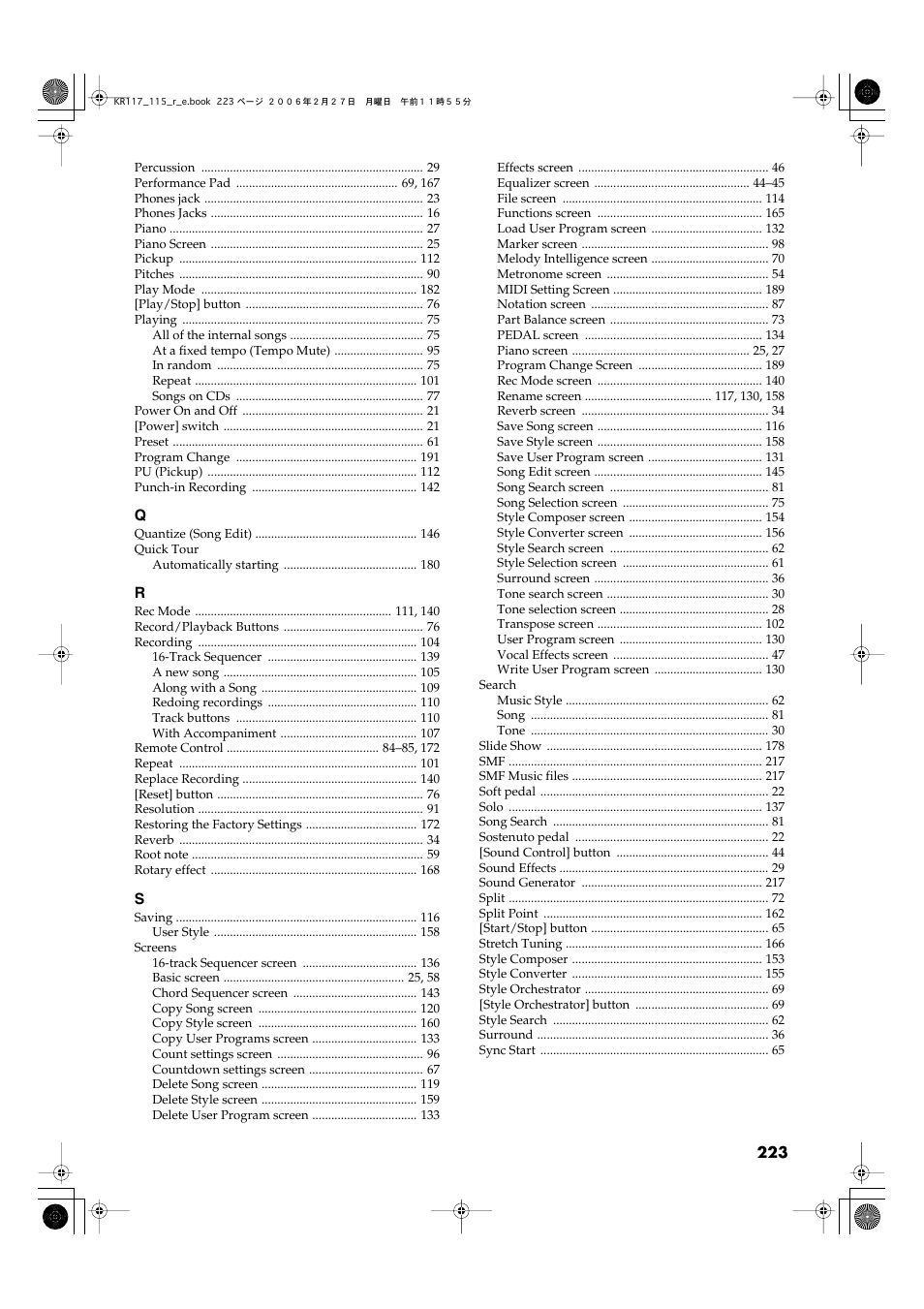 Roland KR-115 User Manual | Page 223 / 228