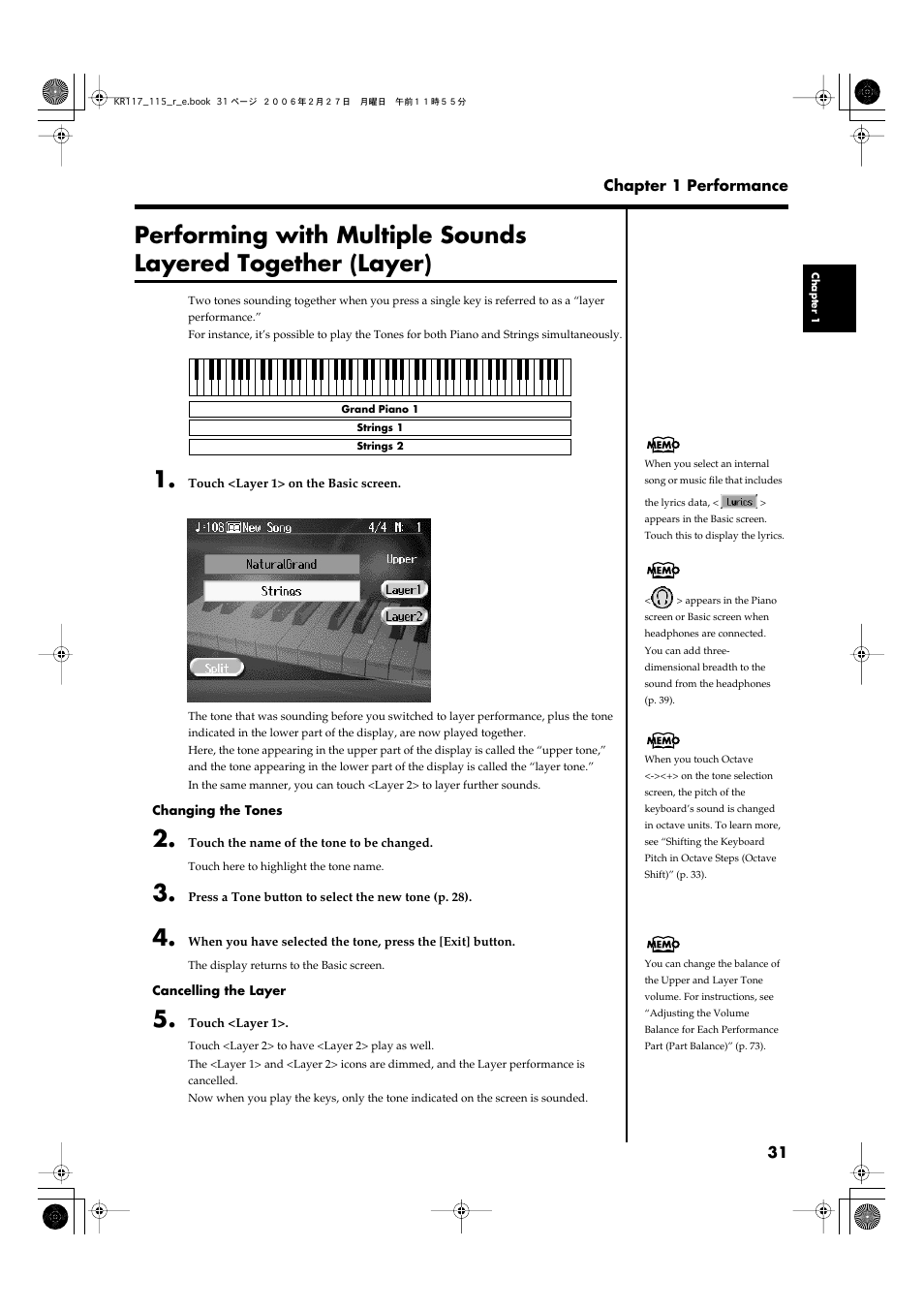 Roland KR-115 User Manual | Page 31 / 228