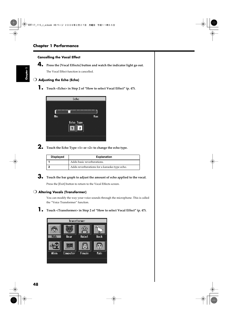 P. 48 | Roland KR-115 User Manual | Page 48 / 228