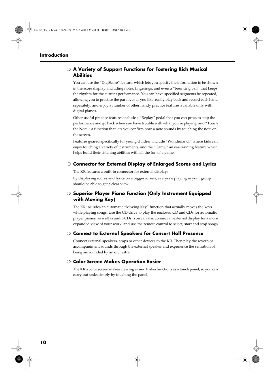 Roland KR-17 User Manual | Page 10 / 212